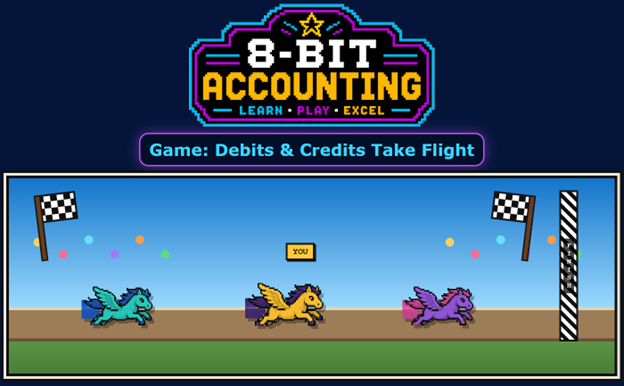 Screenshot of the Debits and Credits Take Flight game