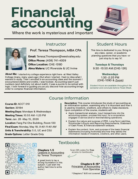 First page of Severance-themed Financial Accounting syllabus